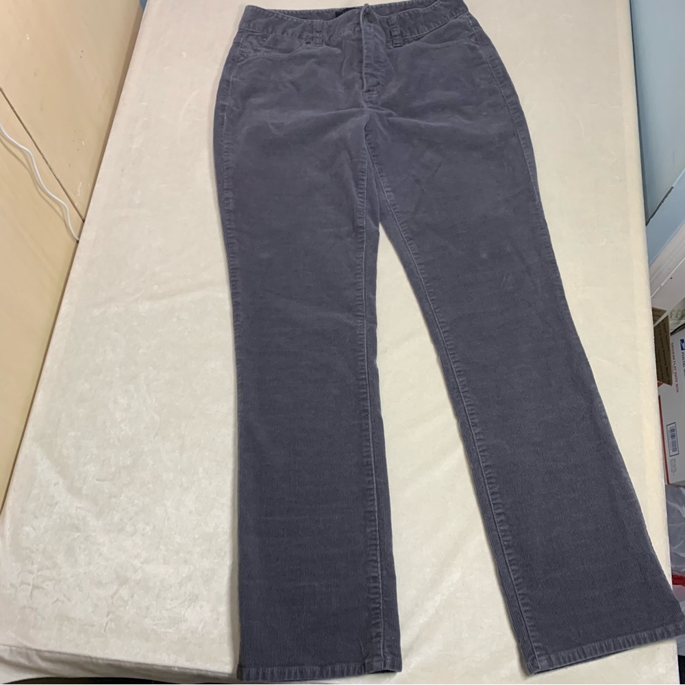 Talbots gray Heritage corduroy cords pants 6 petite great condition straight leg